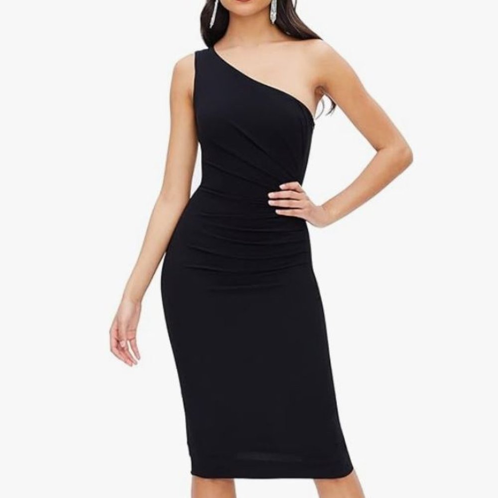 Dress the Population Women's Martine Sleeveless Asymmetrical One Shoulder